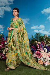 Pure Brasso Saree With Heavy Embroidery  LXSE0029